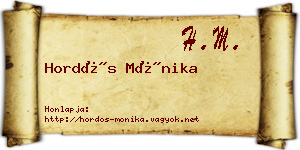 Hordós Mónika névjegykártya