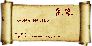 Hordós Mónika névjegykártya